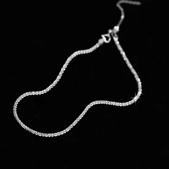 New Anthropologie Silver Sparkling Clavicle Chain Choker Necklace - Picture 4 of 16